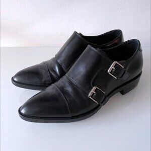 Gianvito Rossi Dover Double Monk Strap Black Shoes Size 34.5